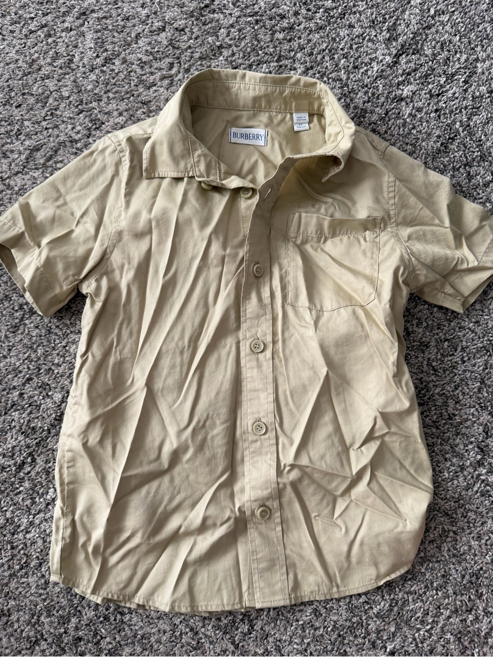 Burberry Boys' Beige Short-Sleeve Button-Down Shirt